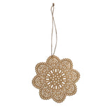 Gold Embossed Metal Snowflake Ornament