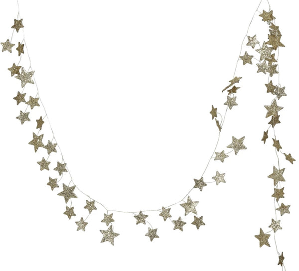 Gold Glittered Star Garland - 72"L