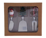 Christmas Icons Glass Cheese Knives Set