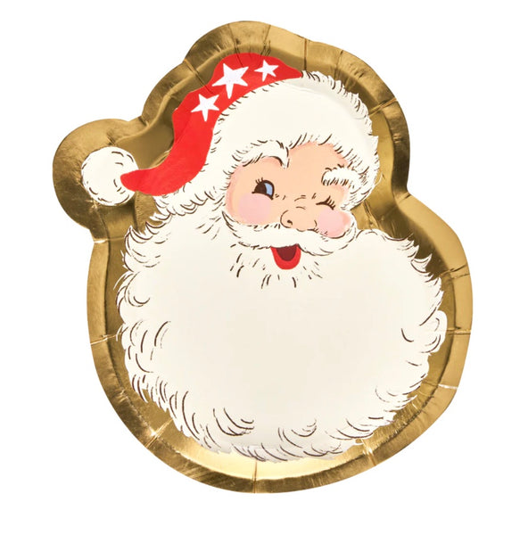 Vintage Santa Die Cut Salad Plates by Sophistiplate