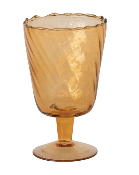 Amber Recycled Glass Stemmed Vase