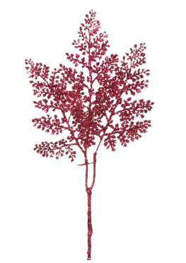 Red Sequin Fern Spray