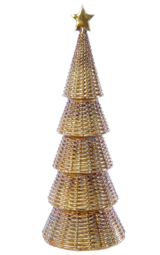 Gold Basket Weave Topiary Tree