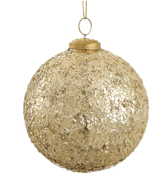 Gold Mosaic Glass Ball Ornament