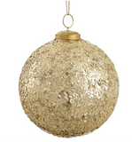 Gold Mosaic Glass Ball Ornament