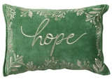 Hope Embroidered Velvet Pillow