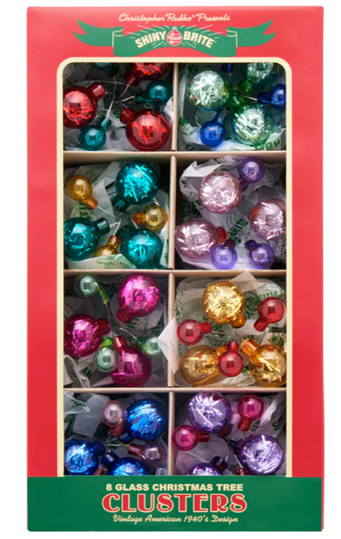 Shiny Brite - Vivid Vintage 8 Count 6Pc 1' & .5" Clusters