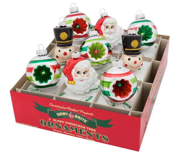 Shiny Brite - Holiday Splendor 9 Count 2.5" Reflector Rounds & Figures