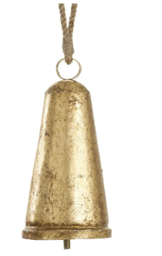 Hanging Antique Gold Metal Bell