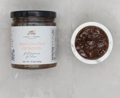 Peach Bourbon Cardamom Fruit Preserves