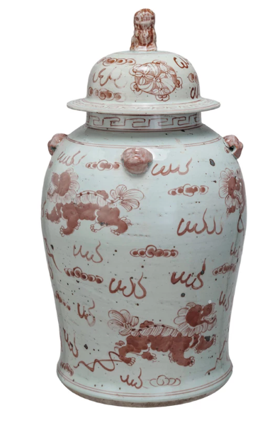 Decorative Hand-Painted Porcelain Ginger Jar