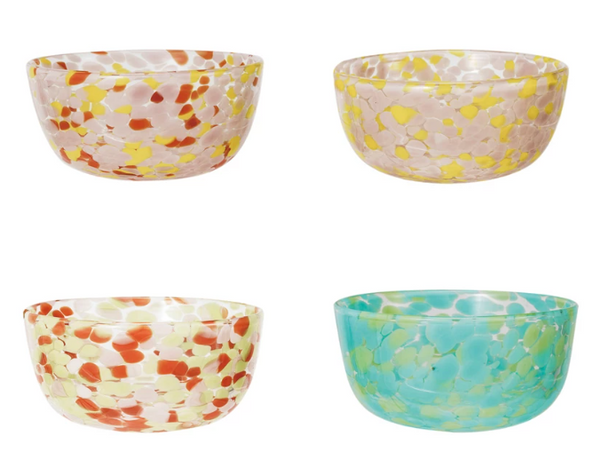 Blown Confetti Glass Bowl - 4 colors