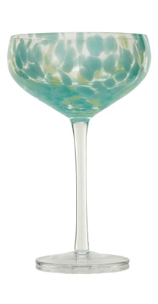 Blown Confetti Stemmed Coupe Glass - 4 colors