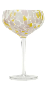 Blown Confetti Stemmed Coupe Glass - 4 colors
