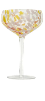 Blown Confetti Stemmed Coupe Glass - 4 colors