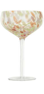 Blown Confetti Stemmed Coupe Glass - 4 colors