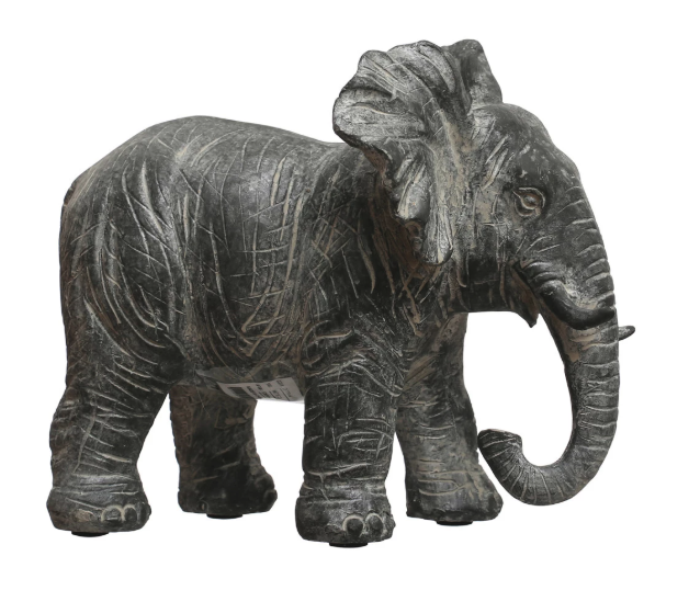 Decorative Elephant Distressed Gray