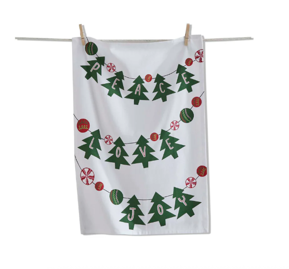 Peace Love Joy Tree Dishtowel