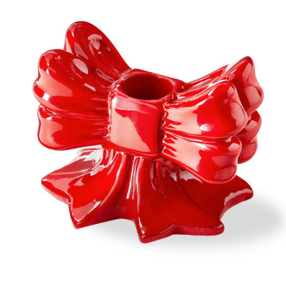 Very Merry Red Bow Taper Holder