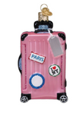 Pink Rolling Suitcase by Old World Christmas