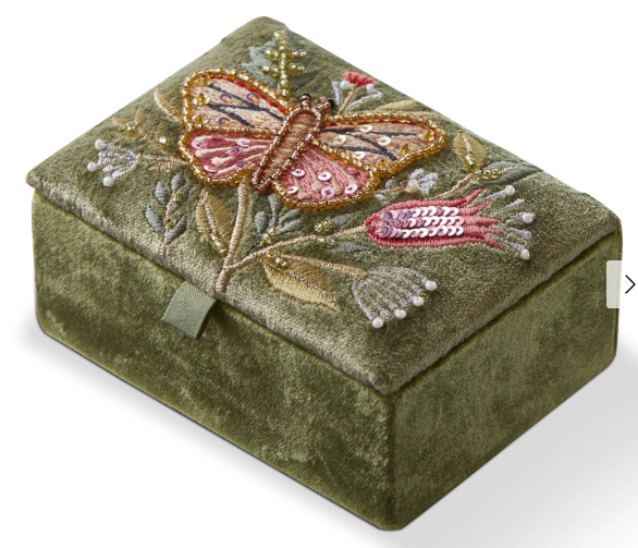 Butterfly Embroidered Rectangle Box