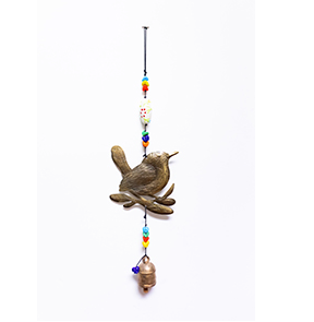 Perched Bird with Beads & Bells