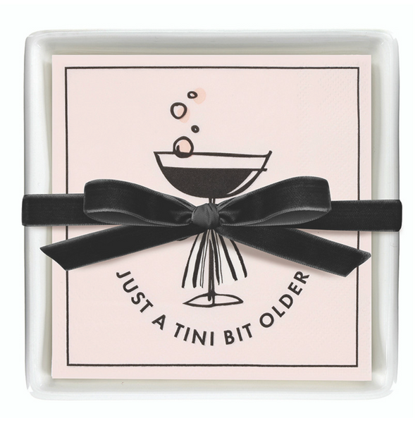 Ceramic Napkin Tray + Napkins - Just A Tini Bit Older