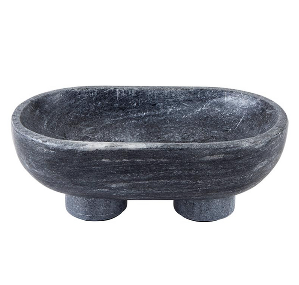 Charcoal Footed Marble Bowl