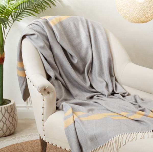 Striped Herringbone Throw
