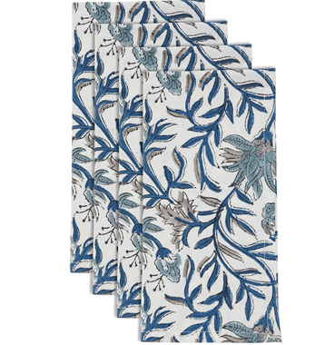 Blue Block Print Napkins