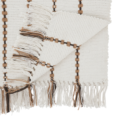 Ivory and Brown Striped Runner