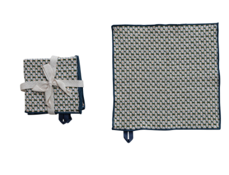 Navy & Green Checked Dishcloths