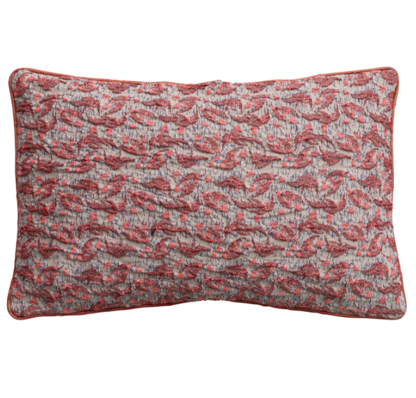 Red & Tan Abstract Lumbar Pillow