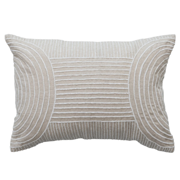Geometric Beige Lumbar Pillow