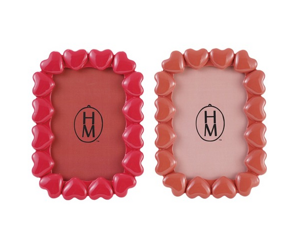 Resin Photo Frame w/ 3D Hearts