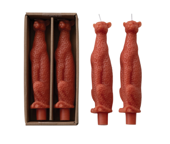 Orange Leopard Shaped Taper Candles