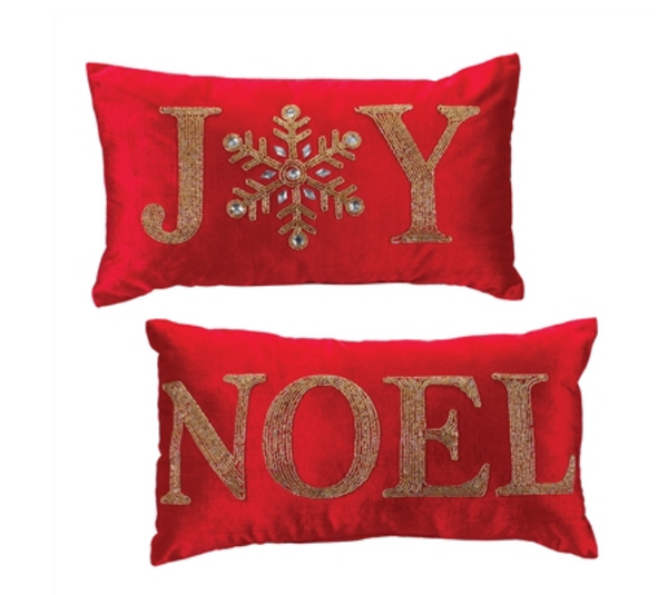 Joy & Noel Velvet Lumbar Pillows