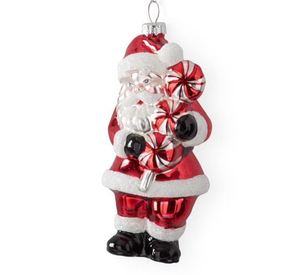 Peppermint Santa Ornaments