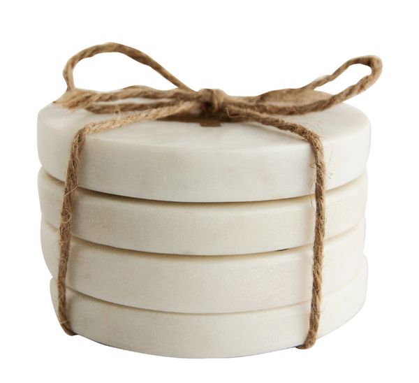Brass Tree Marble Coasters - Set of 4