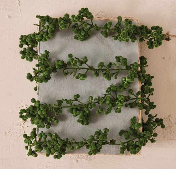 Green Flocked Cluster Garland - 72"L