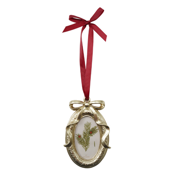 Gold Bow Photo Frame Ornament