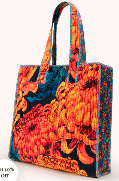 Floral Quilted Velvet Totes