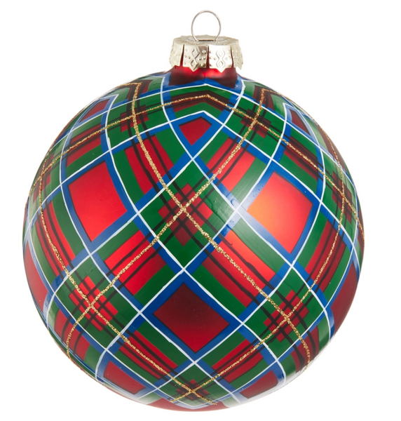 Traditional Plaid Ball Ornament