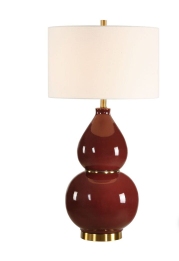 Burgundy Gourd Table Lamp