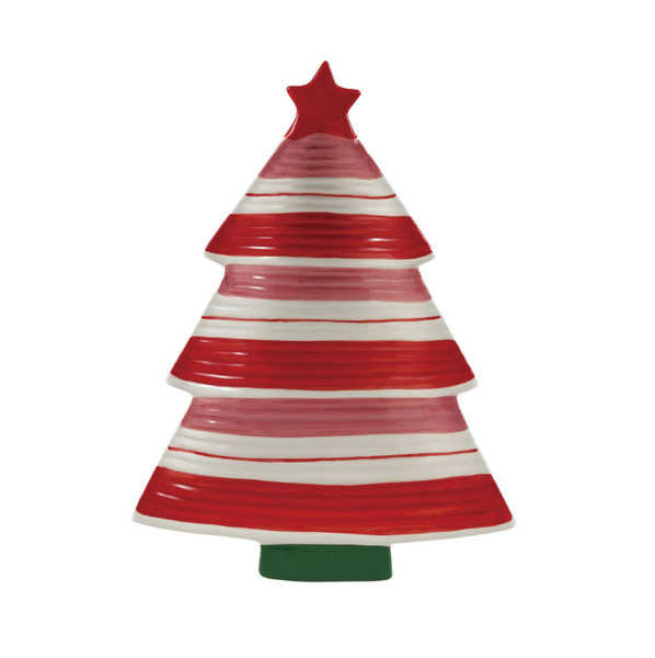 Red & White Striped Tree Plate
