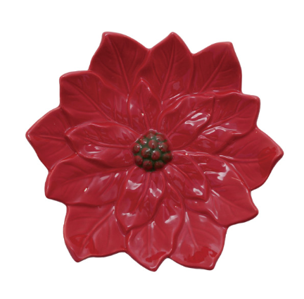 Poinsettia Ceramic Plate