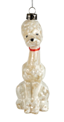 Mercury Glass Poodle Ornaments