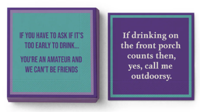 Drinks on Me Napkins by Sophistiplate
