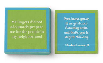 Drinks on Me Napkins by Sophistiplate