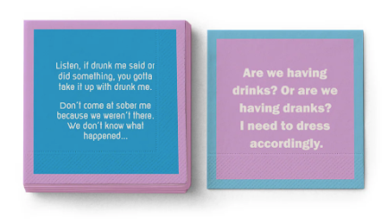 Drinks on Me Napkins by Sophistiplate